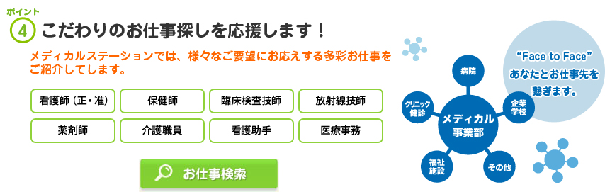 こだわりのお仕事探しを応援します！